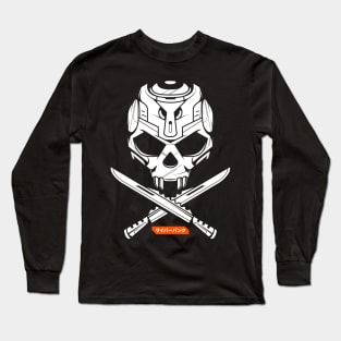 Mecha cyberpunk robot skull with machete Long Sleeve T-Shirt